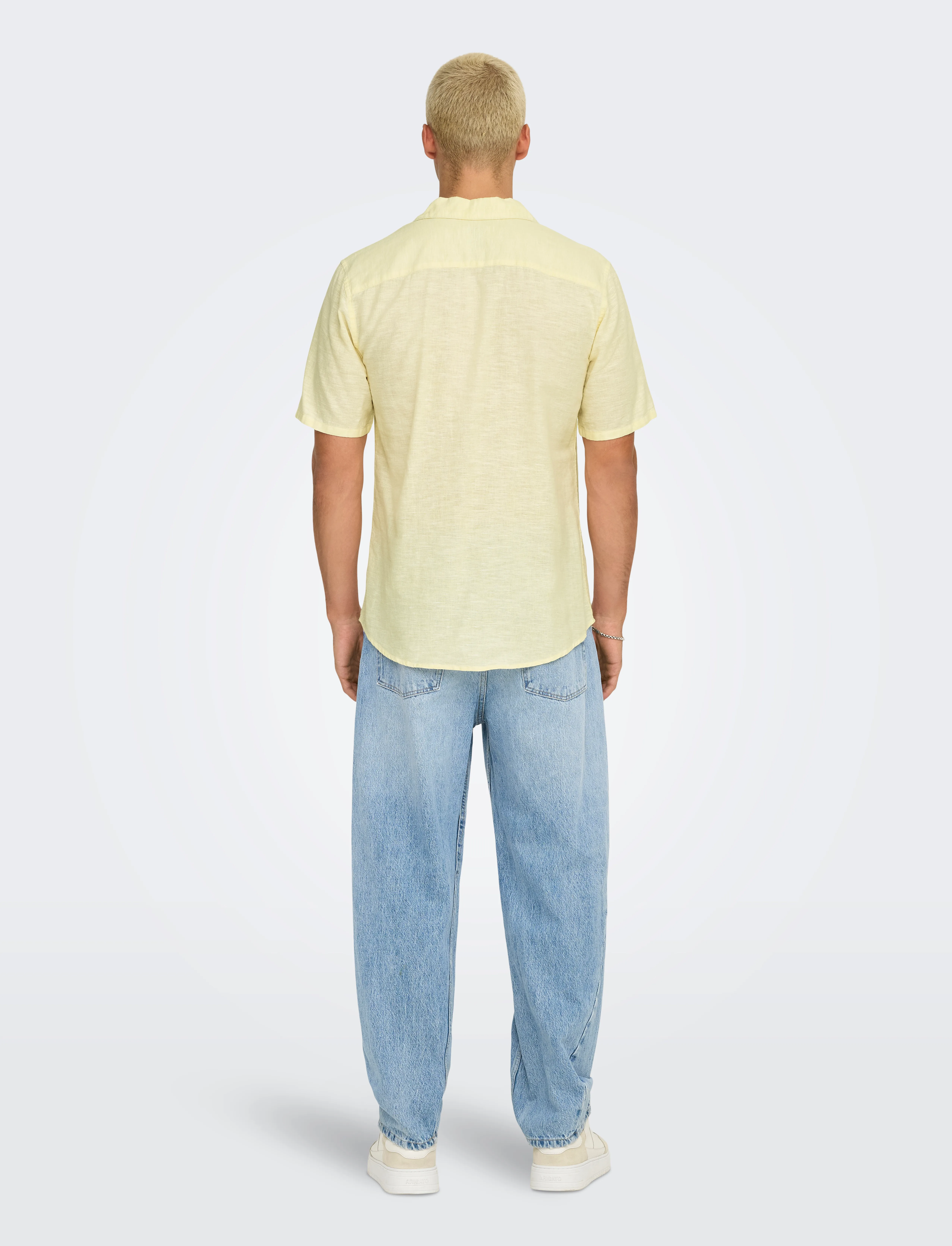 ONLY & SONS - ONSCAIDEN SS SOLID RESORT LINEN NOOS - zemākās cenas - flan - 3