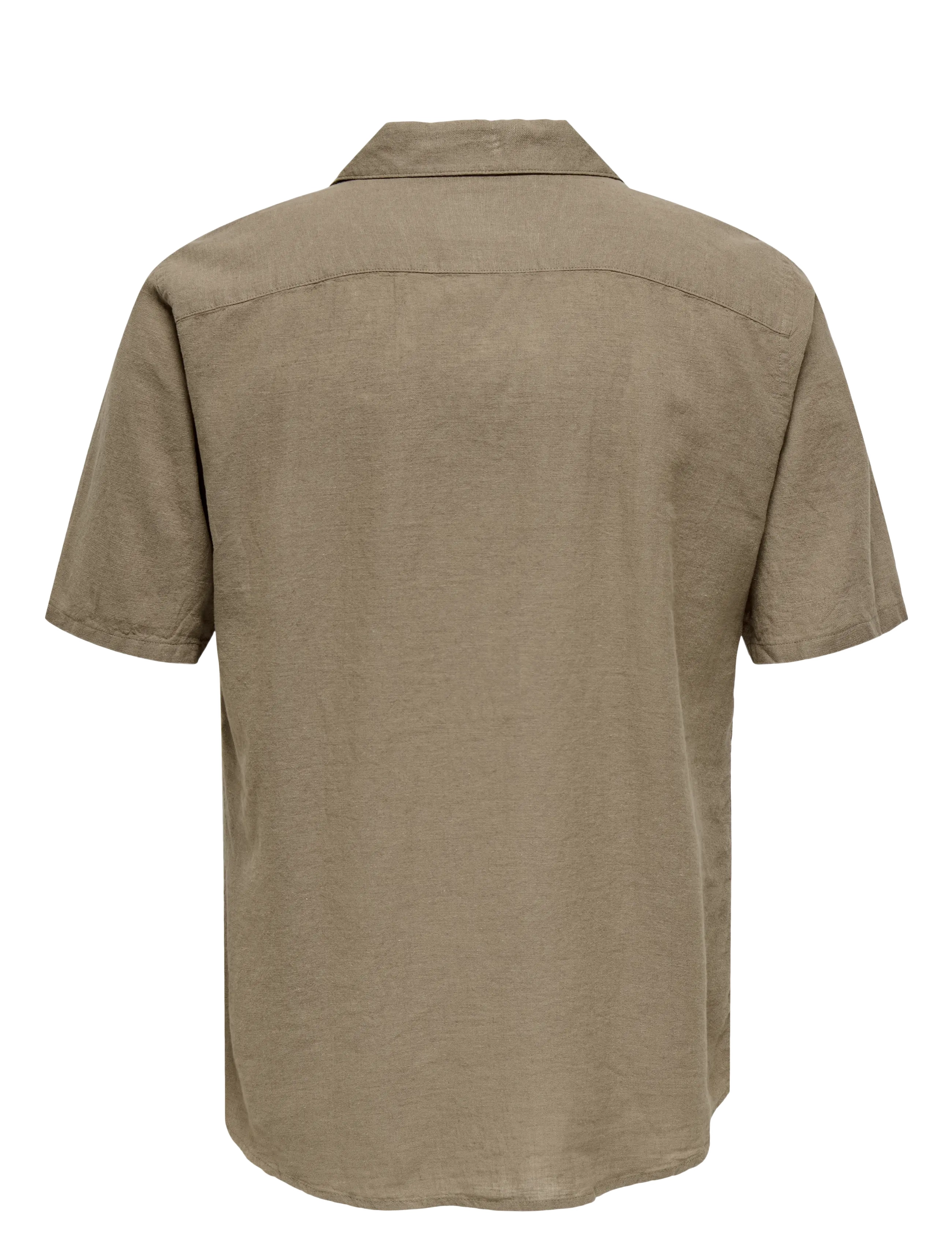 ONLY & SONS - ONSCAIDEN SS SOLID RESORT LINEN NOOS - linneskjortor - fossil - 2