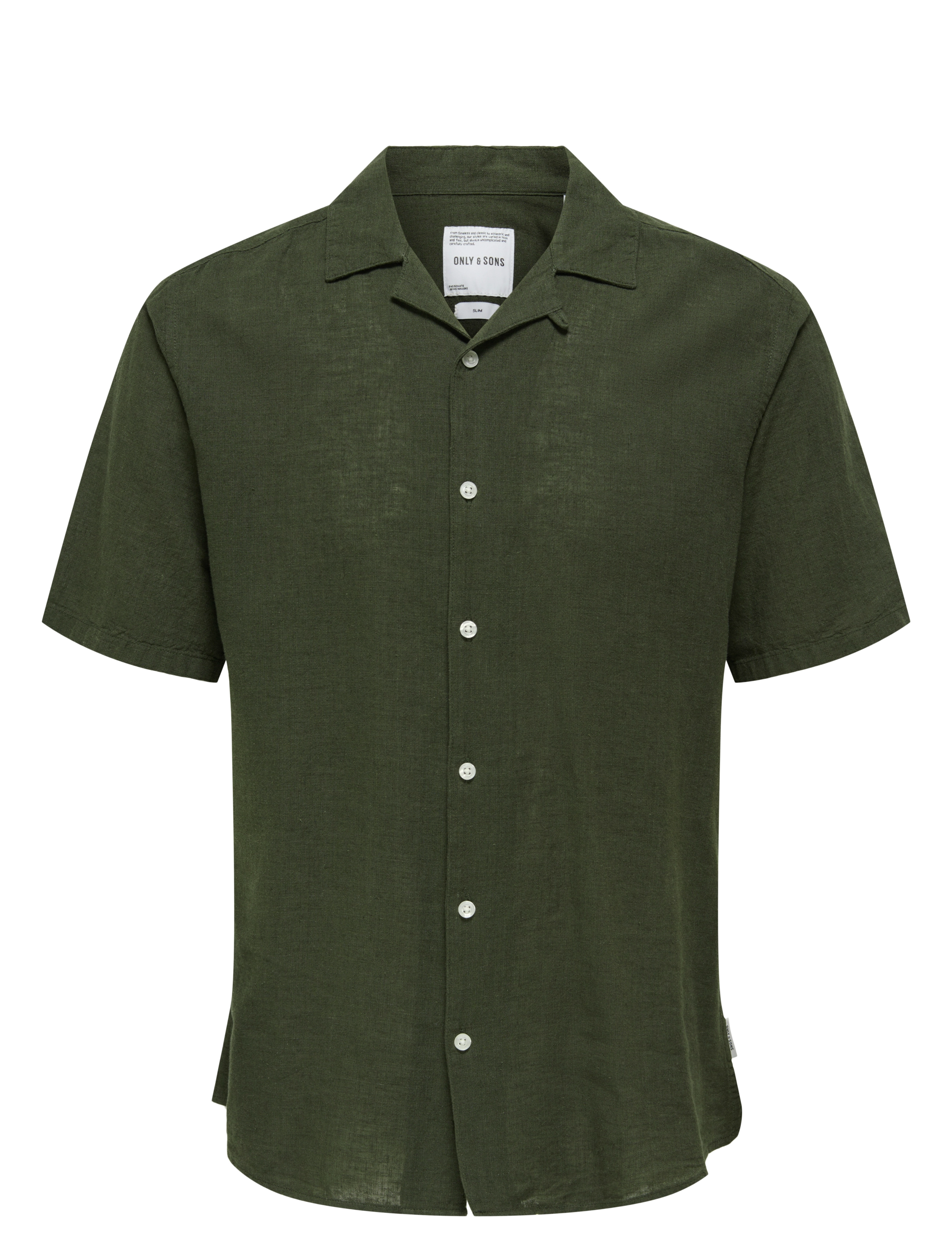 ONLY & SONS ONSCAIDEN SS SOLID RESORT LINEN NOOS - Apģērbi - KAMBABA / khaki/green