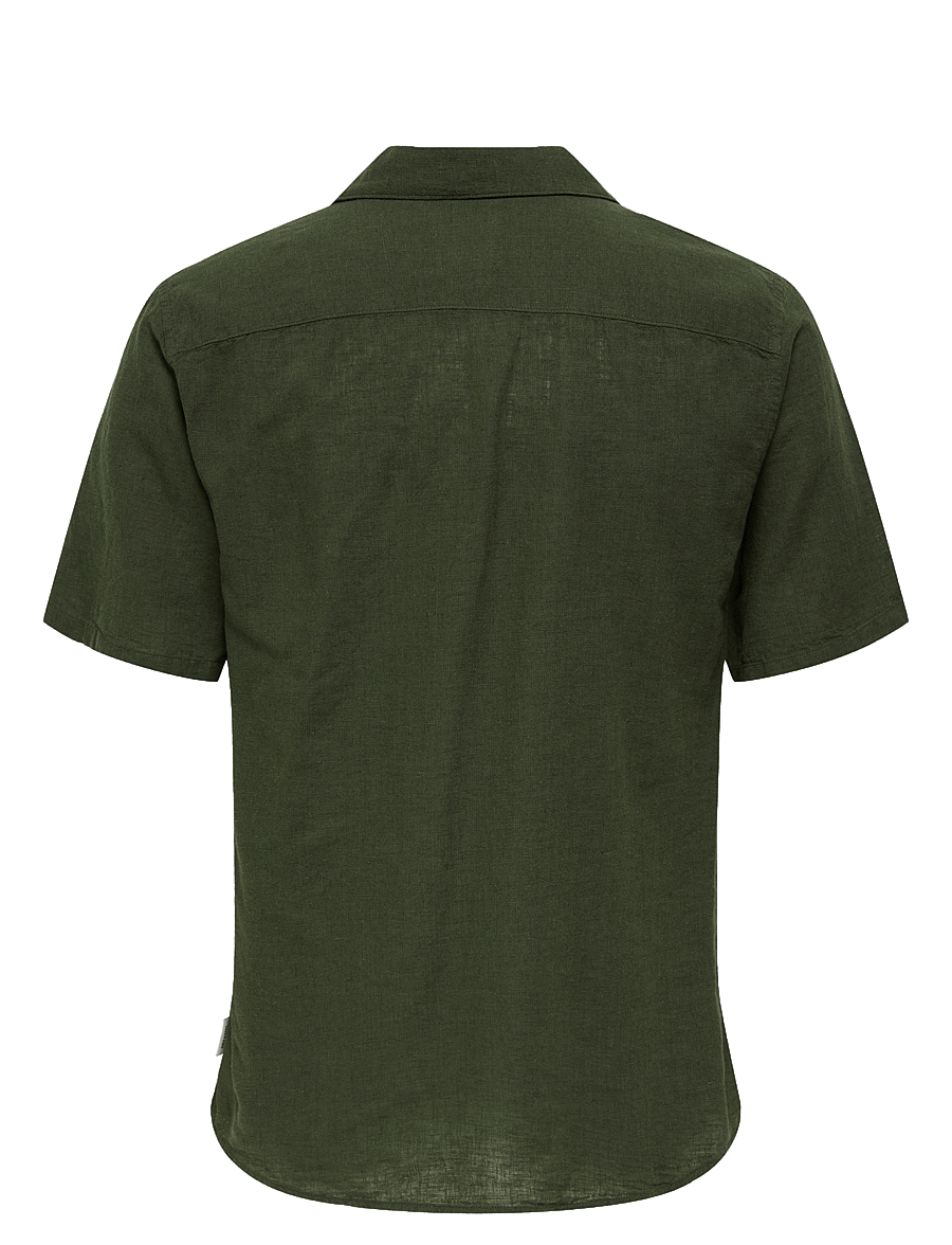 ONLY & SONS - ONSCAIDEN SS SOLID RESORT LINEN NOOS - hørskjorter - kambaba - 2