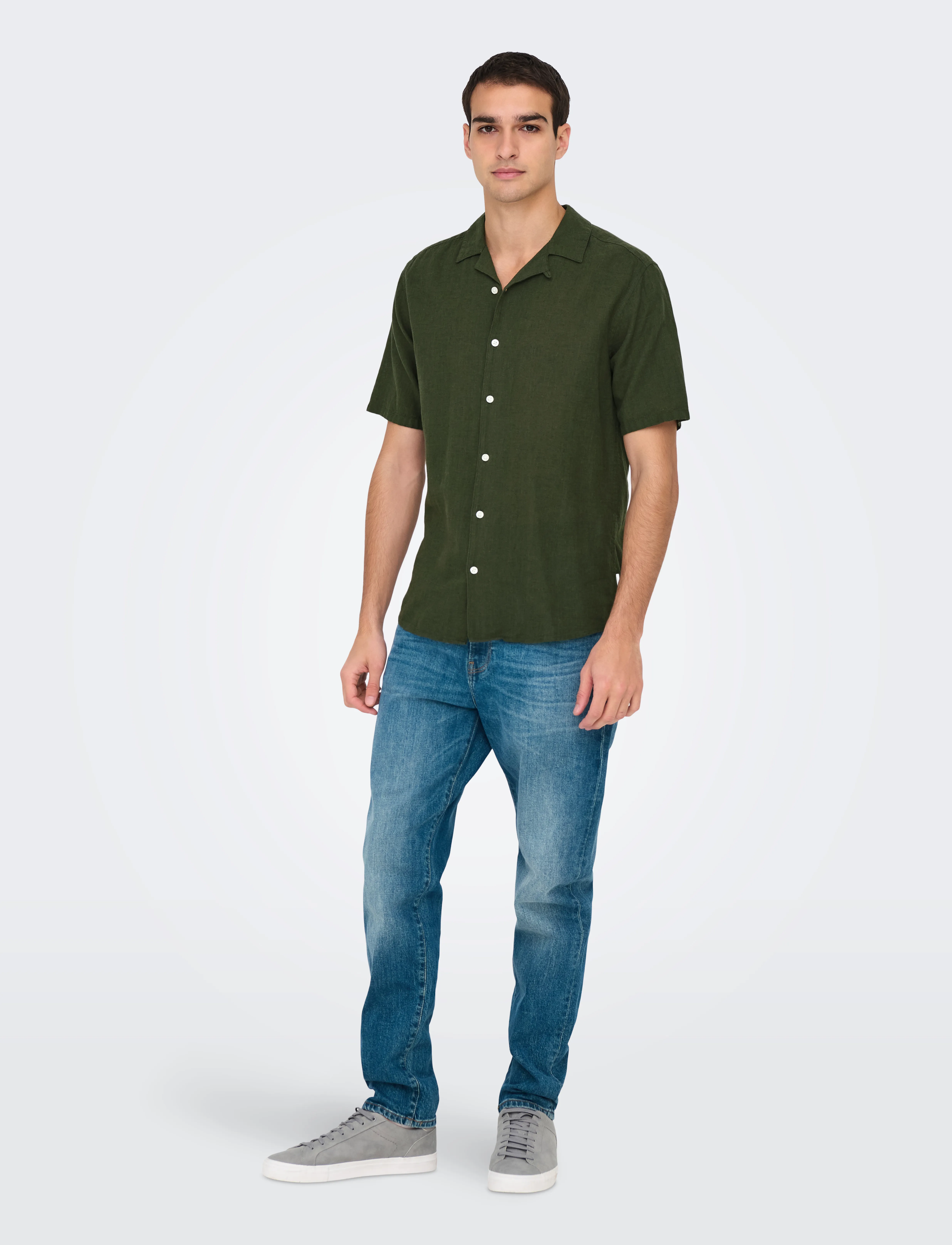ONLY & SONS - ONSCAIDEN SS SOLID RESORT LINEN NOOS - laveste priser - kambaba - 5