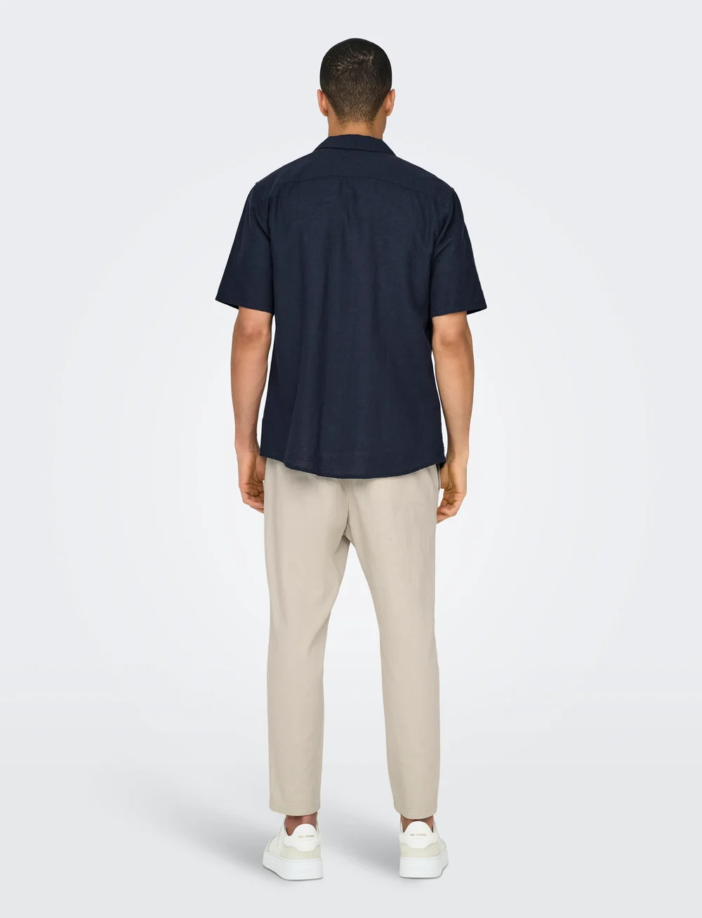 ONLY & SONS - ONSCAIDEN LIFE SS SOLID RESORT LINENNOOS - linen shirts - night sky - 3