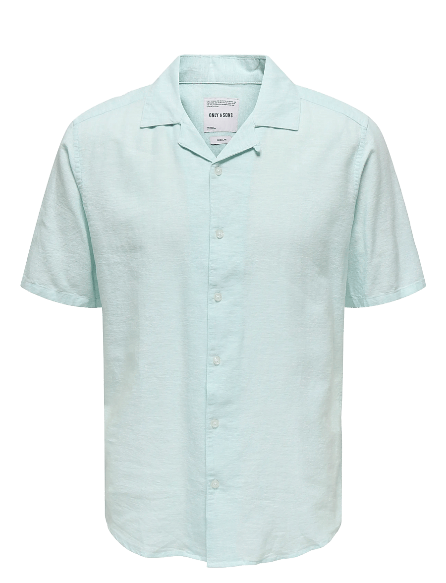 ONLY & SONS - ONSCAIDEN SS SOLID RESORT LINEN NOOS - linneskjortor - plume - 1