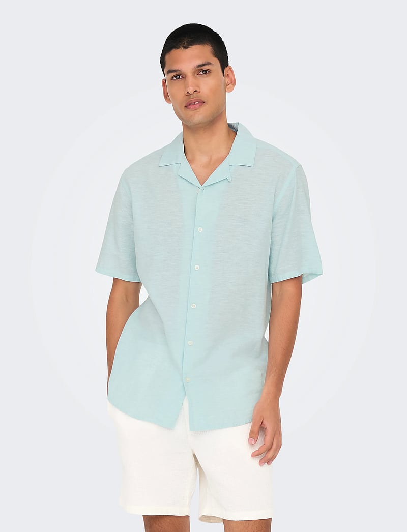 ONLY & SONS - ONSCAIDEN SS SOLID RESORT LINEN NOOS - leinenhemden - plume - 0