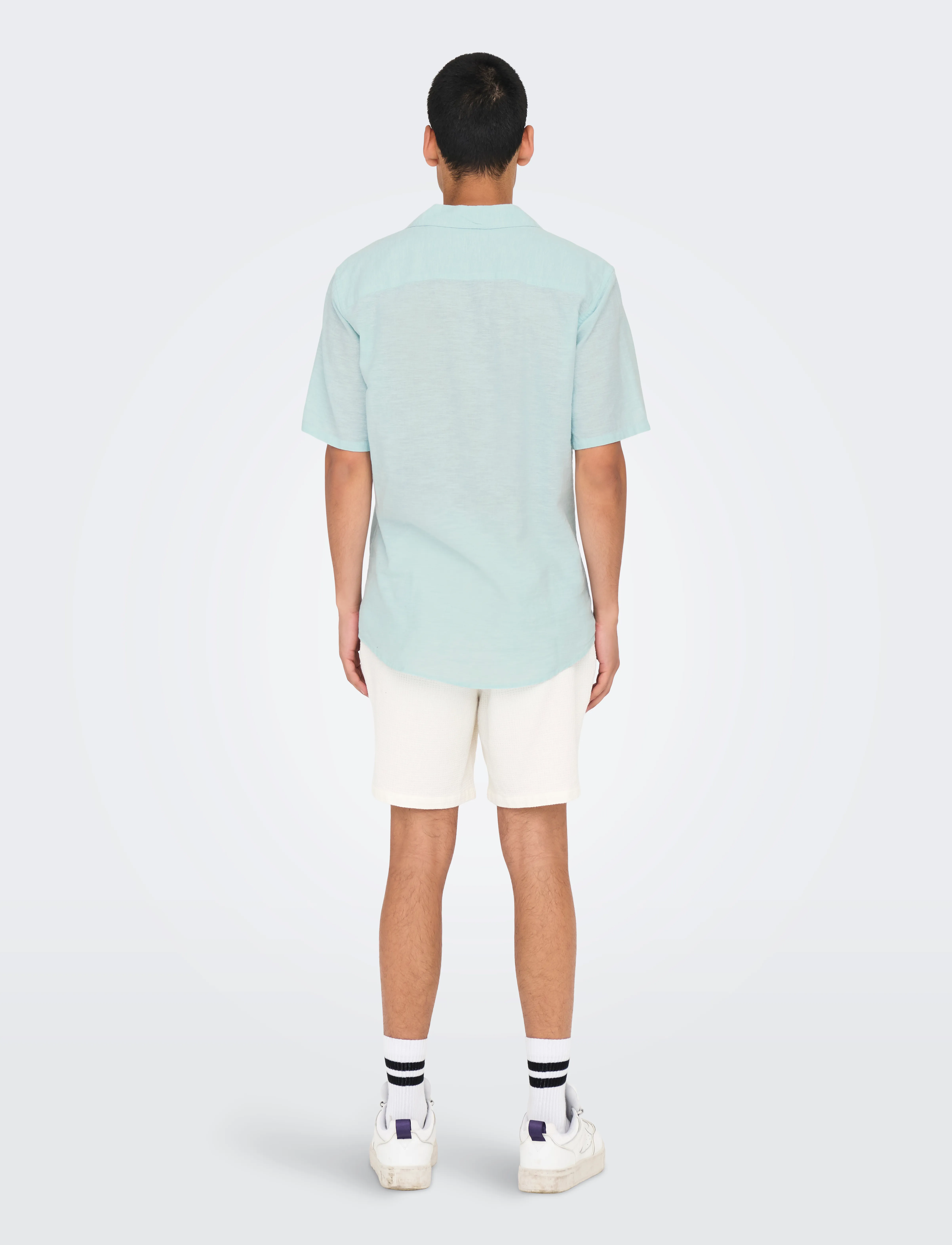 ONLY & SONS - ONSCAIDEN SS SOLID RESORT LINEN NOOS - linneskjortor - plume - 3