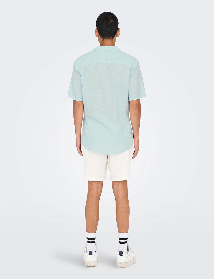 ONLY & SONS - ONSCAIDEN SS SOLID RESORT LINEN NOOS - linneskjortor - plume - 3