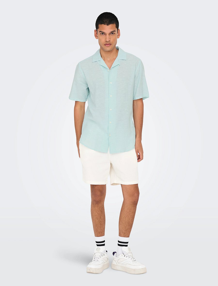ONLY & SONS - ONSCAIDEN SS SOLID RESORT LINEN NOOS - linneskjortor - plume - 5