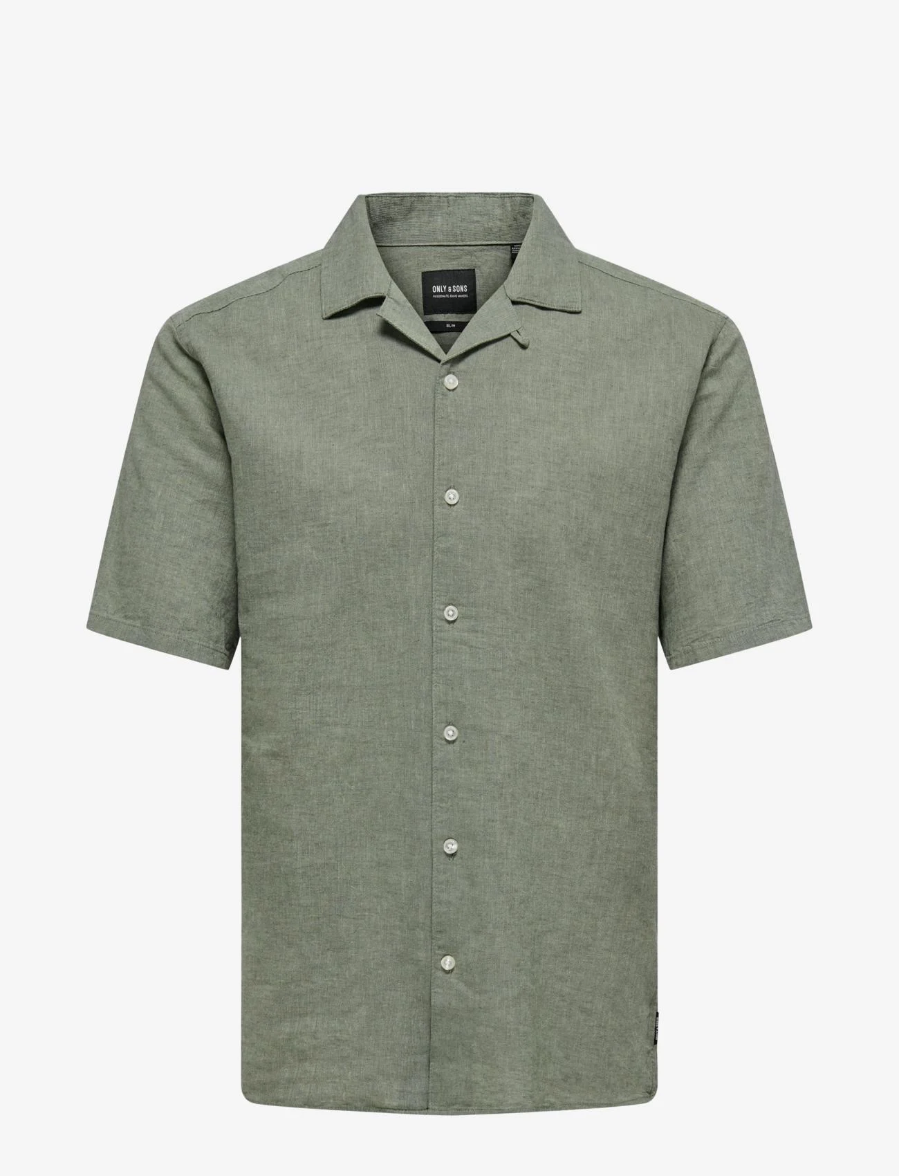 ONLY & SONS - ONSCAIDEN SS SOLID RESORT LINEN NOOS - linen shirts - swamp - 0