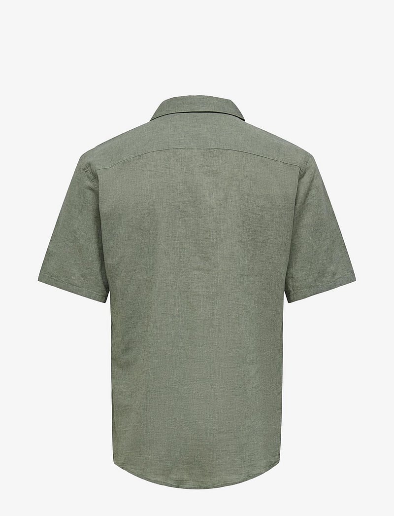 ONLY & SONS - ONSCAIDEN SS SOLID RESORT LINEN NOOS - linen shirts - swamp - 2
