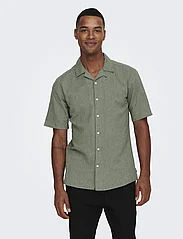 ONLY & SONS - ONSCAIDEN SS SOLID RESORT LINEN NOOS - linen shirts - swamp - 2