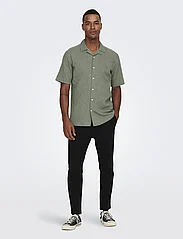 ONLY & SONS - ONSCAIDEN SS SOLID RESORT LINEN NOOS - mažiausios kainos - swamp - 4