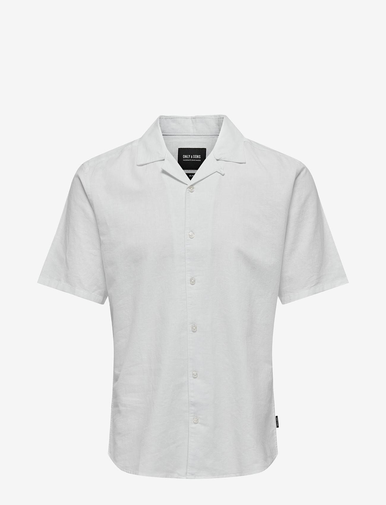 ONLY & SONS - ONSCAIDEN LIFE SS SOLID RESORT LINENNOOS - leinenhemden - white - 1