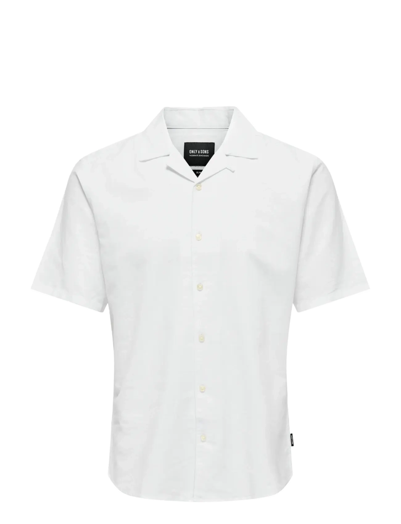 ONLY & SONS ONSCAIDEN SS SOLID RESORT LINEN NOOS - Lägsta priserna - WHITE / white