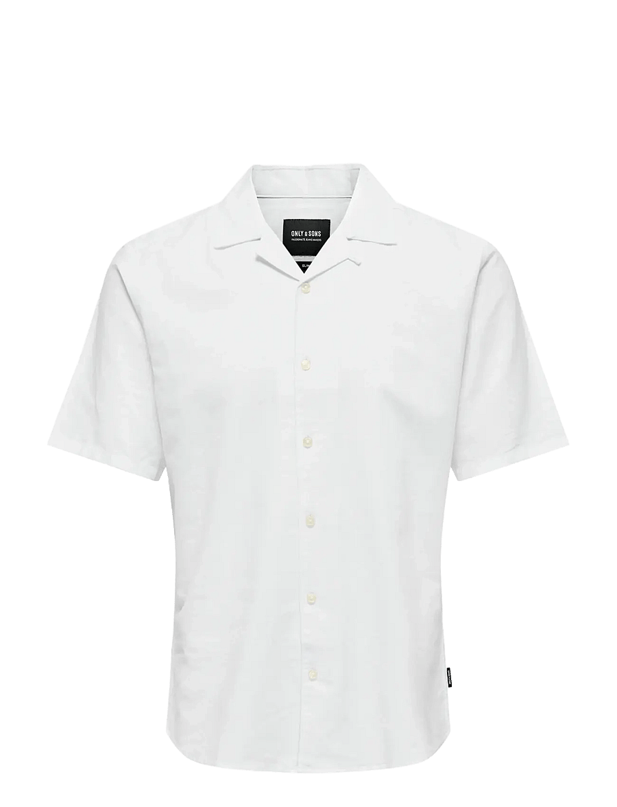 ONLY & SONS - ONSCAIDEN SS SOLID RESORT LINEN NOOS - linased särgid - white - 1