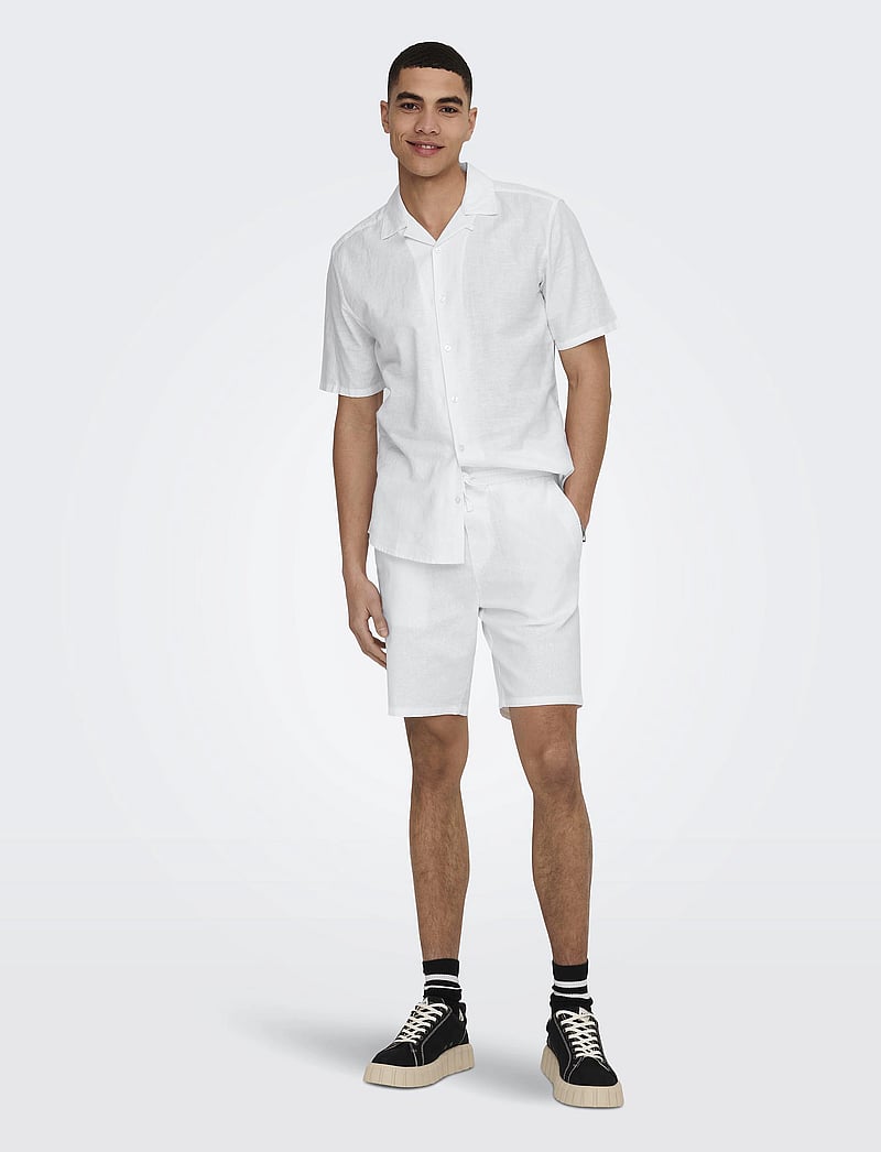 ONLY & SONS - ONSCAIDEN LIFE SS SOLID RESORT LINENNOOS - leinenhemden - white - 3