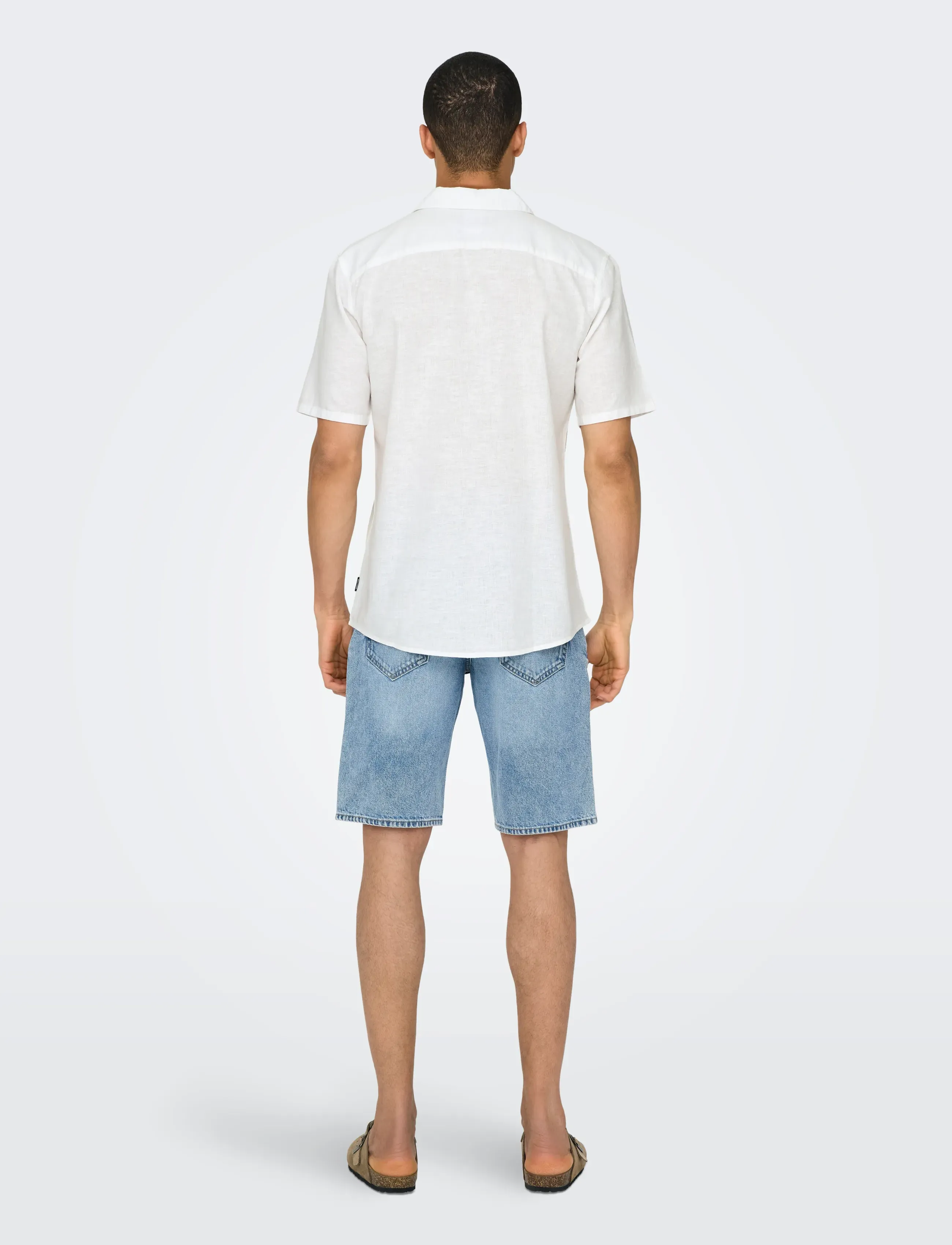 ONLY & SONS - ONSCAIDEN SS SOLID RESORT LINEN NOOS - linased särgid - white - 3