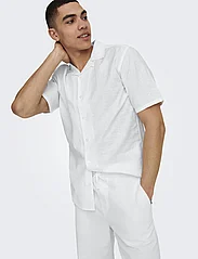ONLY & SONS - ONSCAIDEN SS SOLID RESORT LINEN NOOS - linen shirts - white - 6