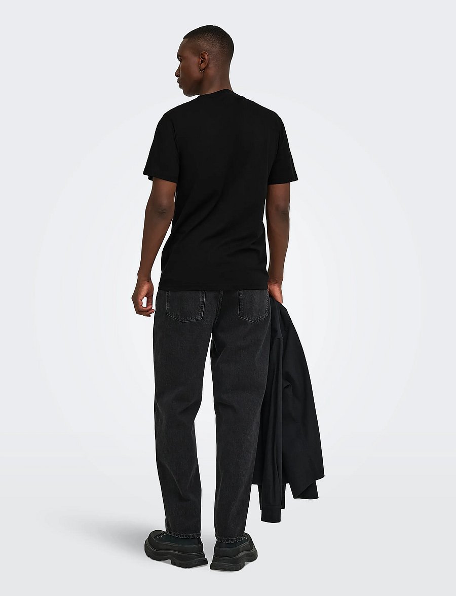 ONLY & SONS - ONSMAX LIFE SS STITCH TEE NOOS - kurzärmelige t-shirts - black - 3