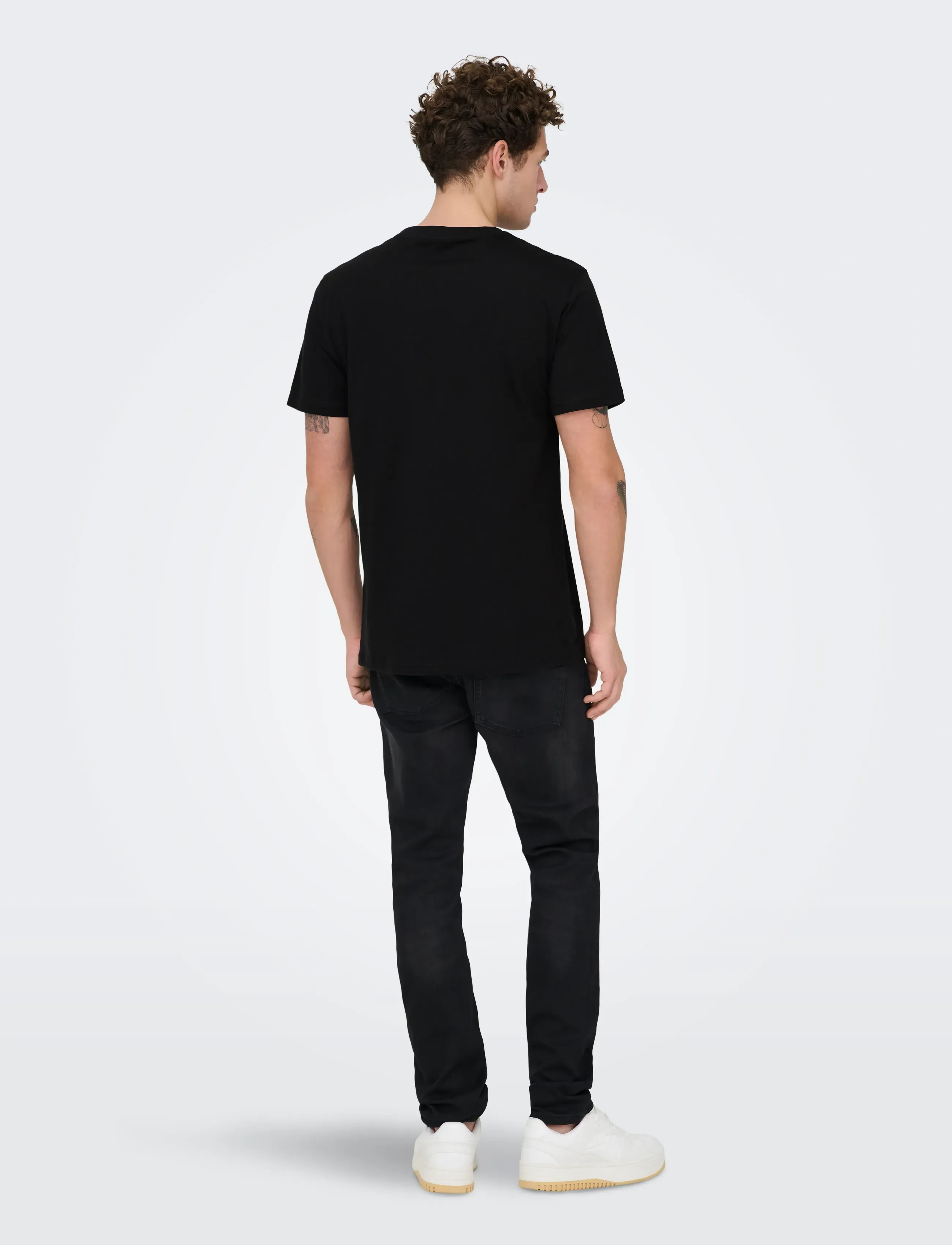 ONLY & SONS - ONSMAX LIFE SS STITCH TEE NOOS - short-sleeved t-shirts - black - 3