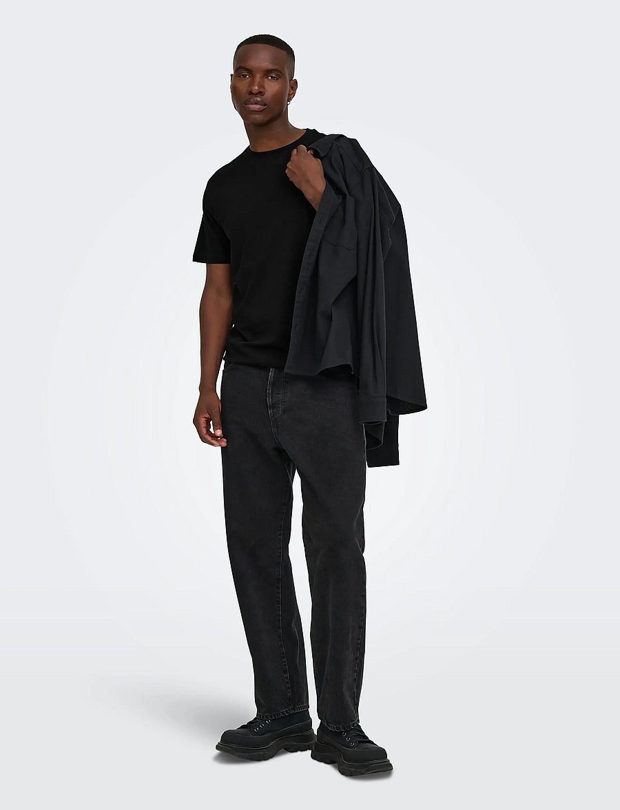 ONLY & SONS - ONSMAX LIFE SS STITCH TEE NOOS - kurzärmelige t-shirts - black - 4