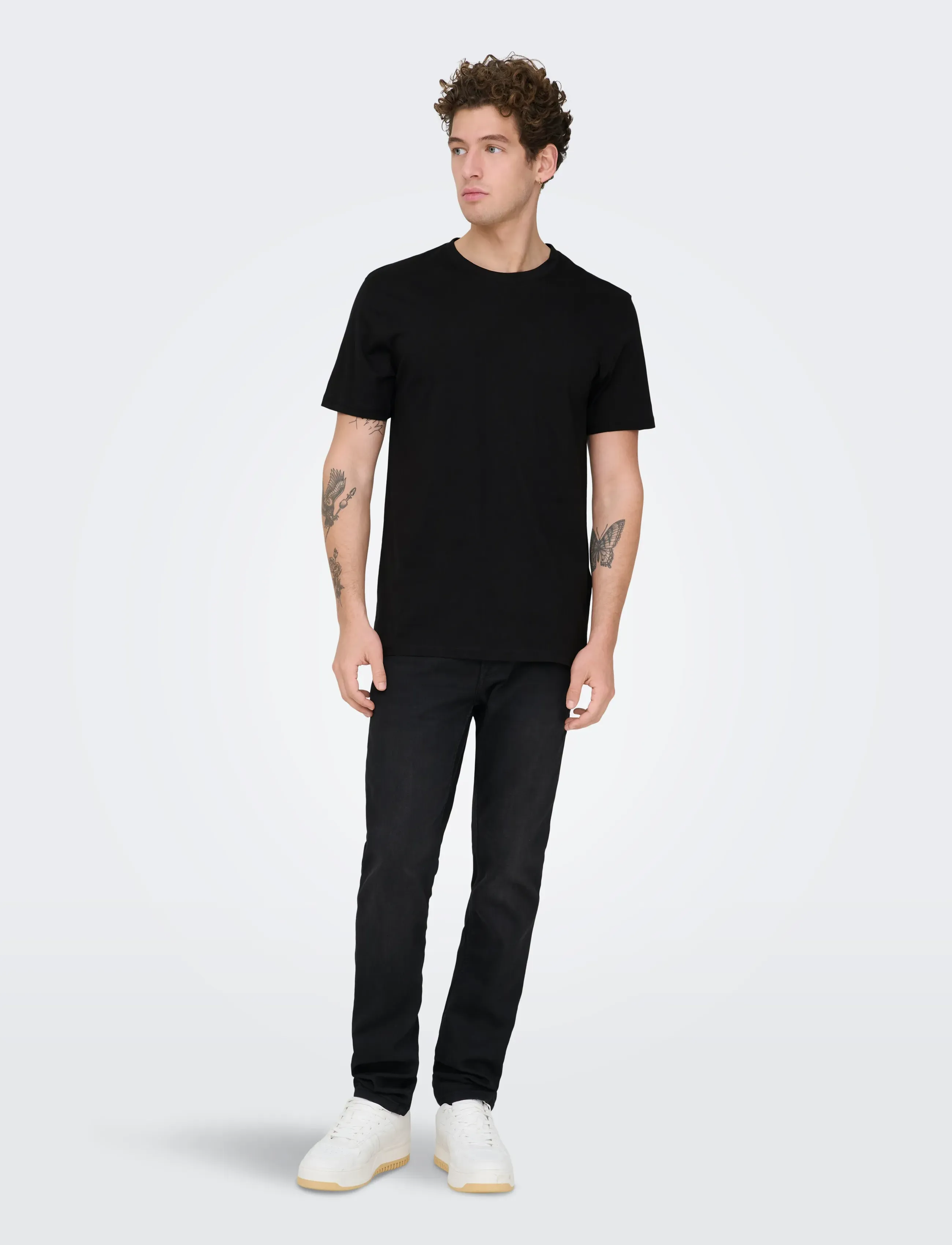 ONLY & SONS - ONSMAX LIFE SS STITCH TEE NOOS - short-sleeved t-shirts - black - 4