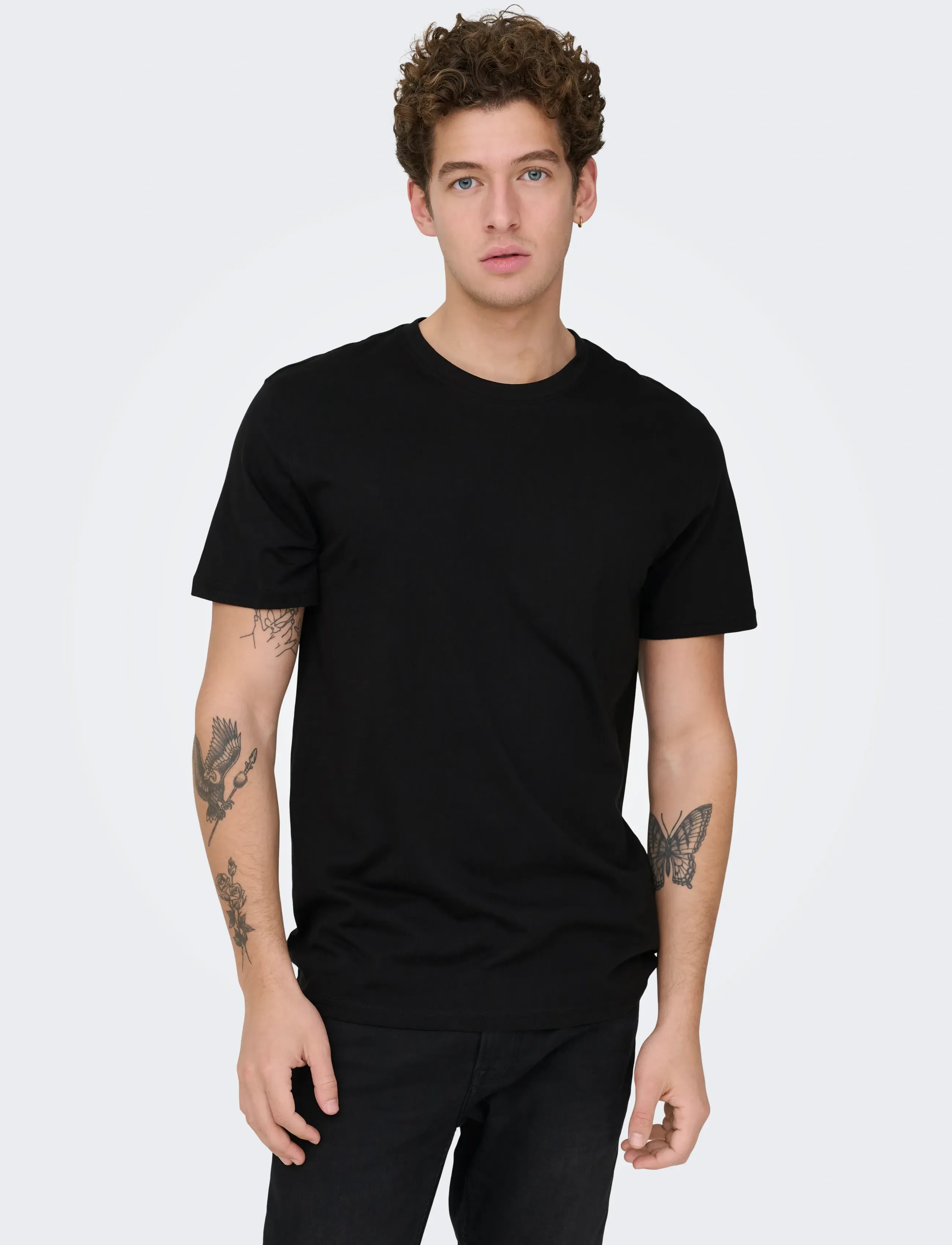ONLY & SONS - ONSMAX LIFE SS STITCH TEE NOOS - short-sleeved t-shirts - black - 5