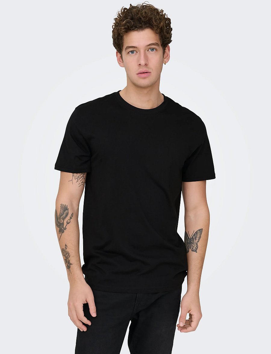 ONLY & SONS - ONSMAX LIFE SS STITCH TEE NOOS - short-sleeved t-shirts - black - 5
