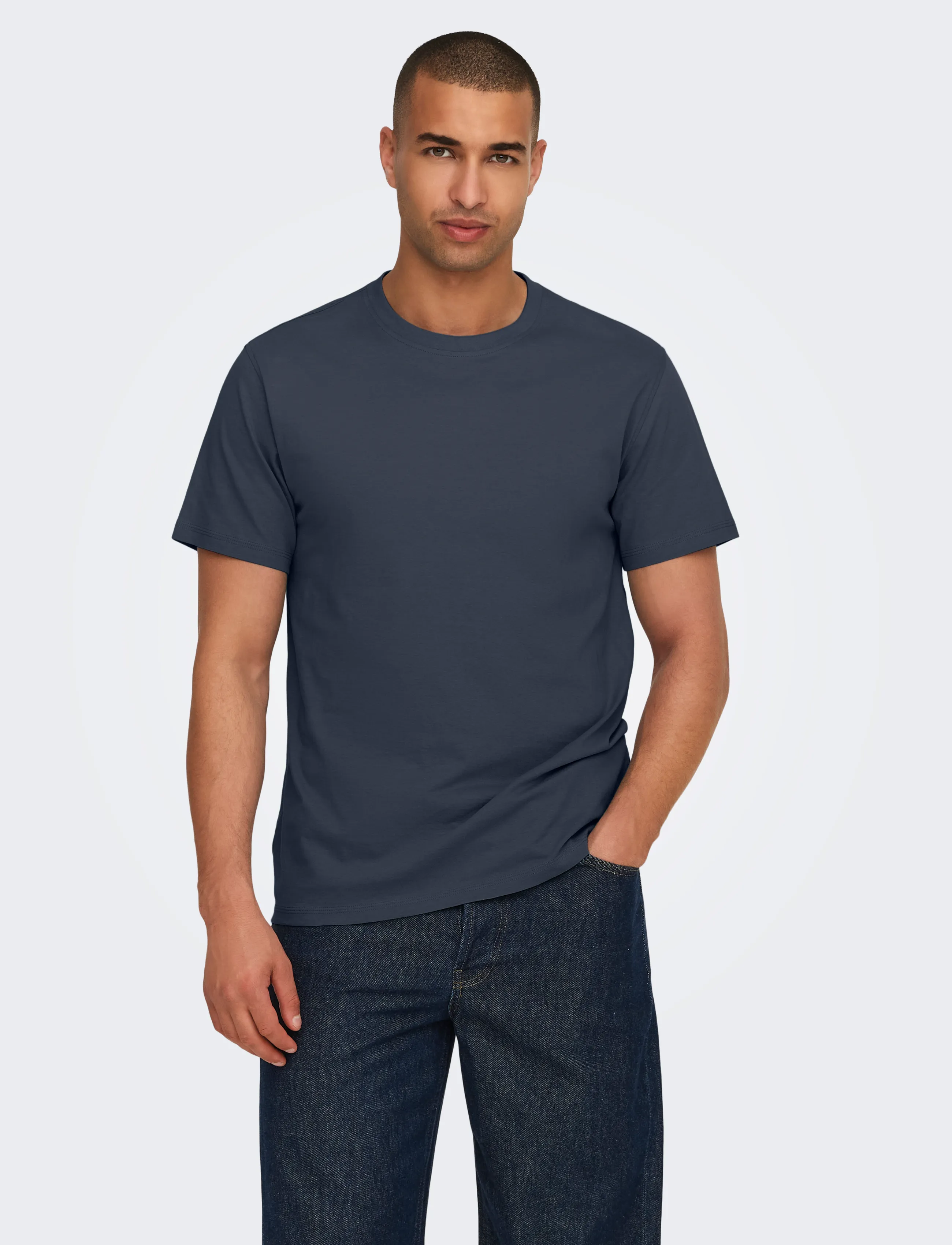 ONLY & SONS ONSMAX LIFE SS STITCH TEE NOOS - T-Shirts - BLUE NIGHTS / navy
