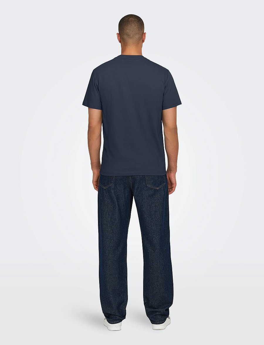 ONLY & SONS - ONSMAX LIFE SS STITCH TEE NOOS - lühikeste varrukatega t-särgid - blue nights - 3