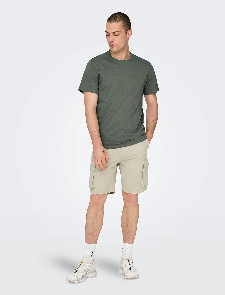 ONLY & SONS - ONSMAX LIFE SS STITCH TEE NOOS - lühikeste varrukatega t-särgid - castor gray - 4