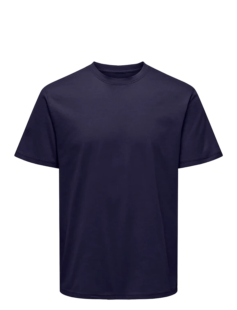 ONLY & SONS - ONSMAX LIFE SS STITCH TEE NOOS - krótki rękaw - evening blue - 0