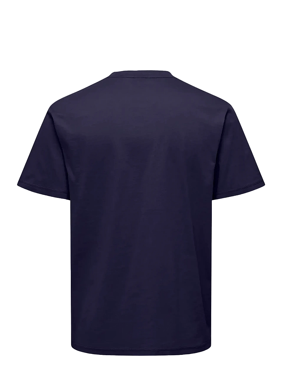 ONLY & SONS - ONSMAX LIFE SS STITCH TEE NOOS - krótki rękaw - evening blue - 1