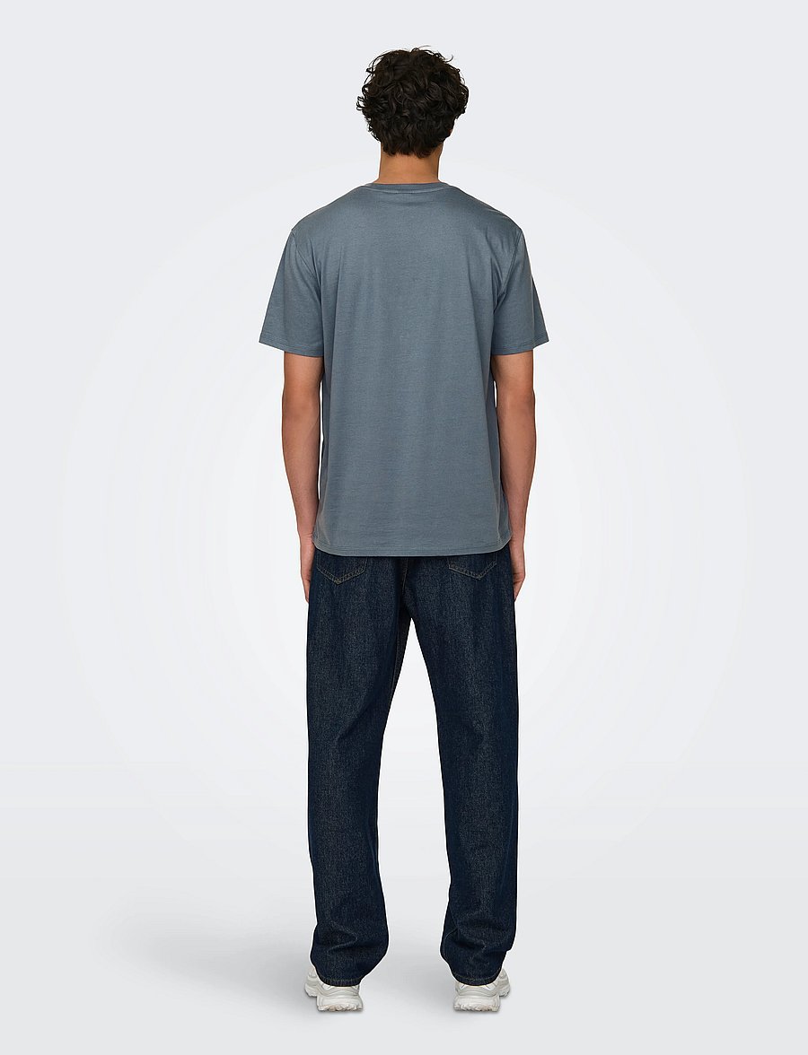 ONLY & SONS - ONSMAX LIFE SS STITCH TEE NOOS - lühikeste varrukatega t-särgid - flint stone - 3