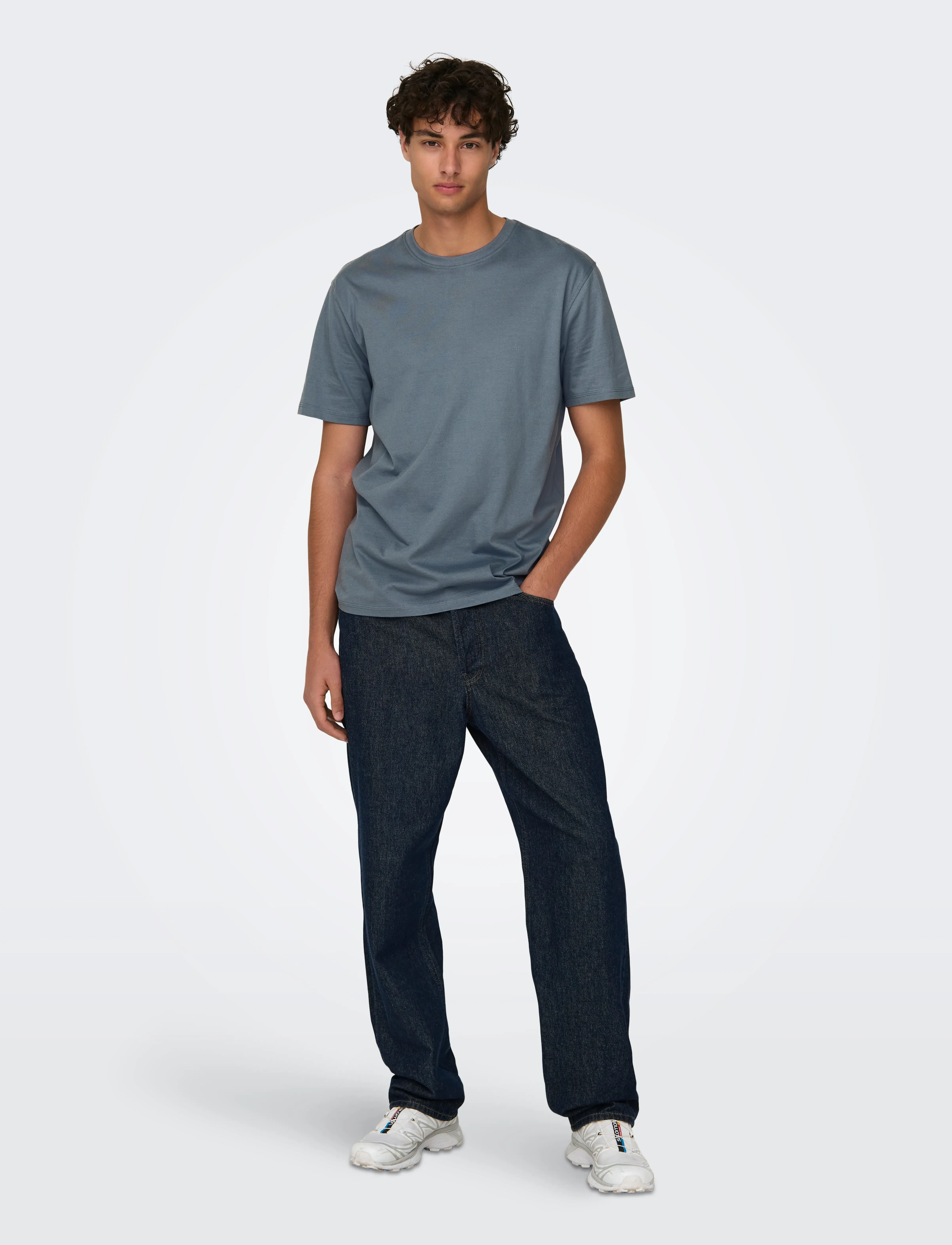 ONLY & SONS - ONSMAX LIFE SS STITCH TEE NOOS - lühikeste varrukatega t-särgid - flint stone - 4