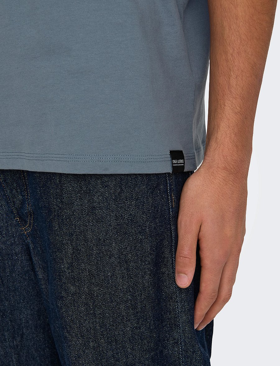 ONLY & SONS - ONSMAX LIFE SS STITCH TEE NOOS - lühikeste varrukatega t-särgid - flint stone - 5