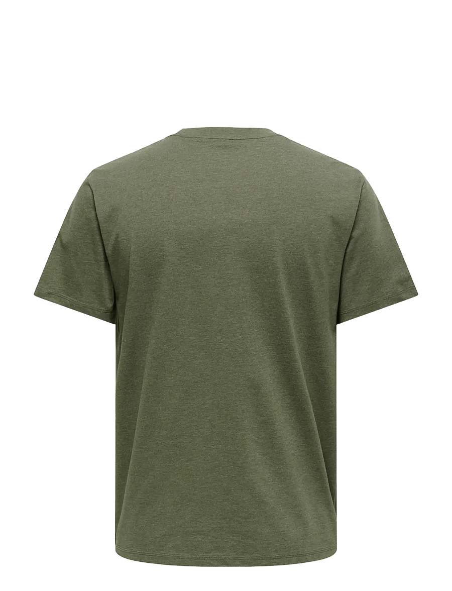 ONLY & SONS - ONSMAX LIFE SS STITCH TEE NOOS - lühikeste varrukatega t-särgid - olive night - 2