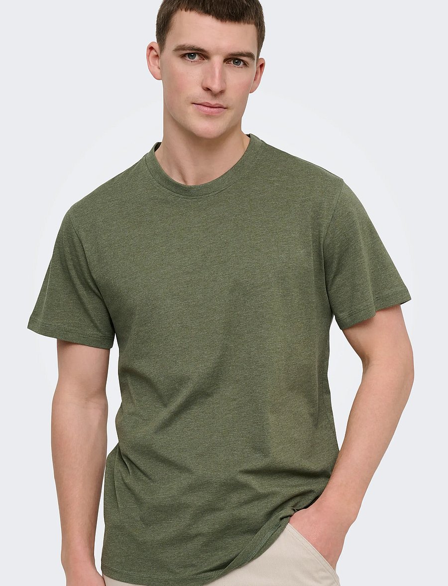 ONLY & SONS - ONSMAX LIFE SS STITCH TEE NOOS - lühikeste varrukatega t-särgid - olive night - 4