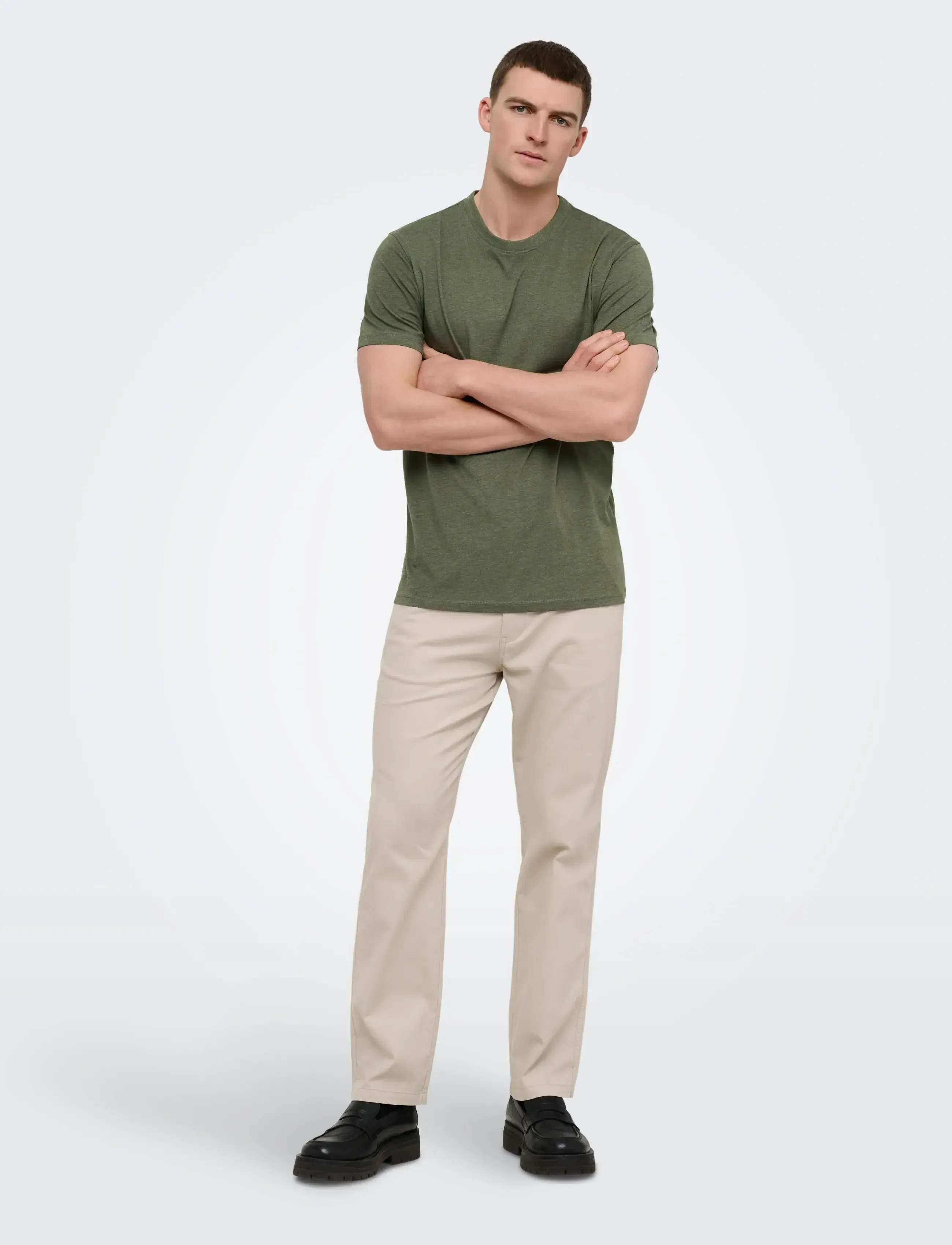 ONLY & SONS - ONSMAX LIFE SS STITCH TEE NOOS - lühikeste varrukatega t-särgid - olive night - 5