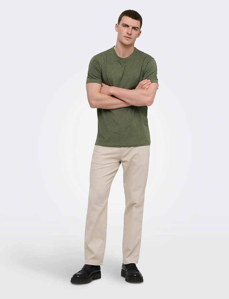 ONLY & SONS - ONSMAX LIFE SS STITCH TEE NOOS - lühikeste varrukatega t-särgid - olive night - 5