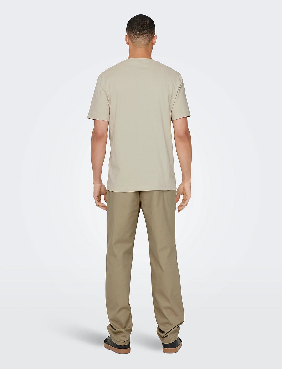 ONLY & SONS - ONSMAX LIFE SS STITCH TEE NOOS - short-sleeved t-shirts - pelican - 3