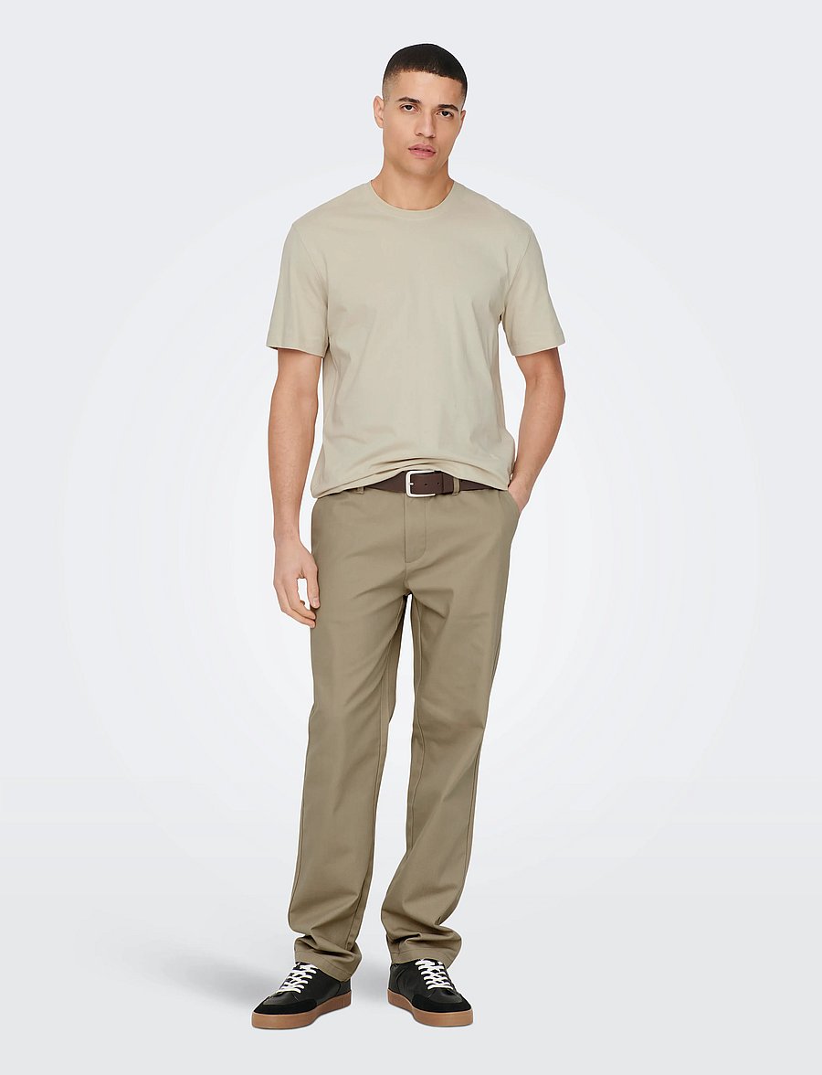 ONLY & SONS - ONSMAX LIFE SS STITCH TEE NOOS - short-sleeved t-shirts - pelican - 4
