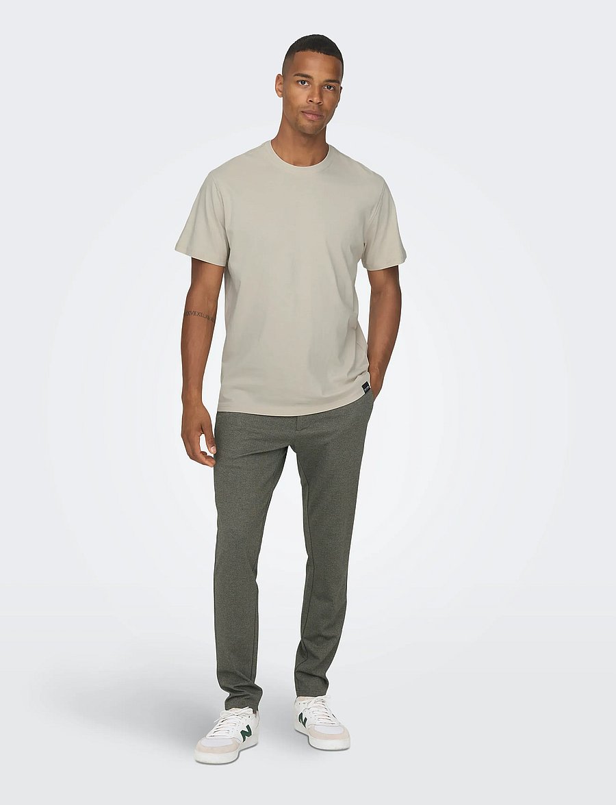 ONLY & SONS - ONSMAX LIFE SS STITCH TEE NOOS - kortärmade t-shirts - silver lining - 4