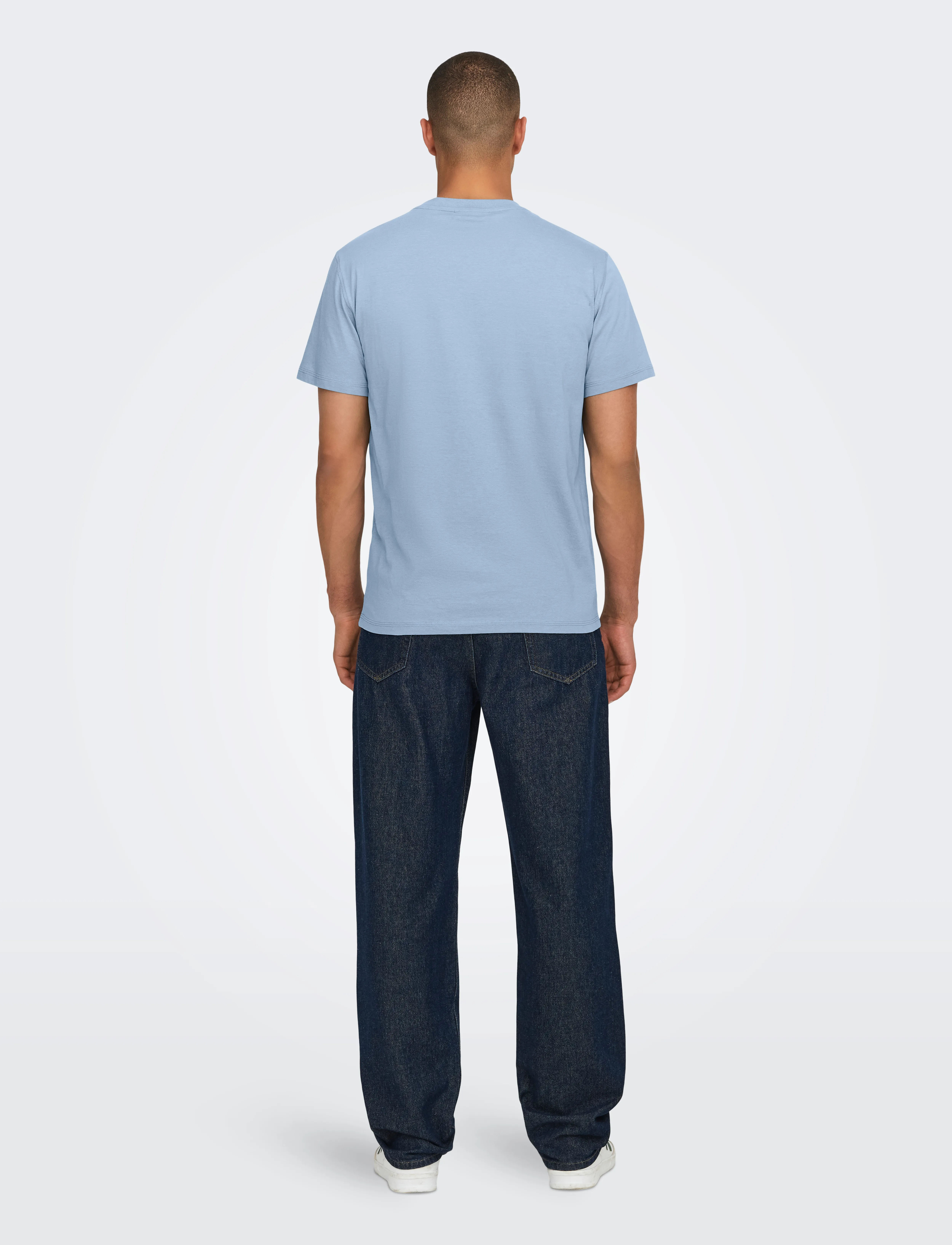 ONLY & SONS - ONSMAX LIFE SS STITCH TEE NOOS - lühikeste varrukatega t-särgid - skyway - 3