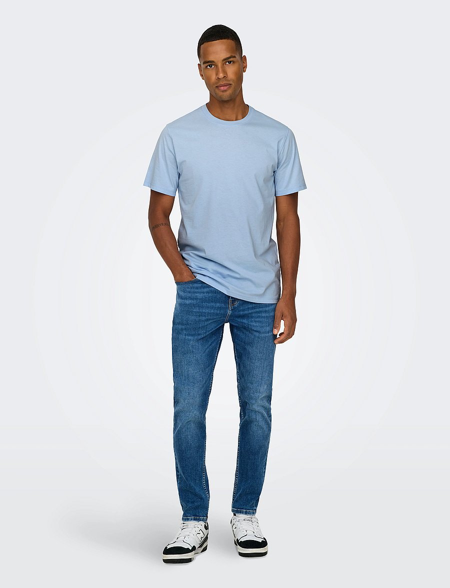 ONLY & SONS - ONSMAX LIFE SS STITCH TEE NOOS - lühikeste varrukatega t-särgid - skyway - 4