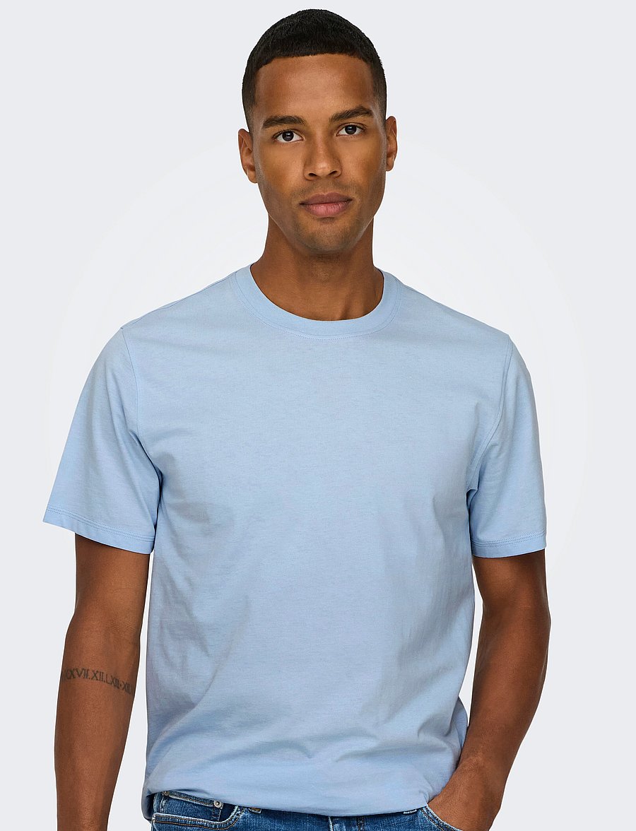 ONLY & SONS - ONSMAX LIFE SS STITCH TEE NOOS - lühikeste varrukatega t-särgid - skyway - 5