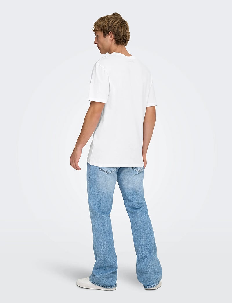 ONLY & SONS - ONSMAX LIFE SS STITCH TEE NOOS - short-sleeved t-shirts - white - 3