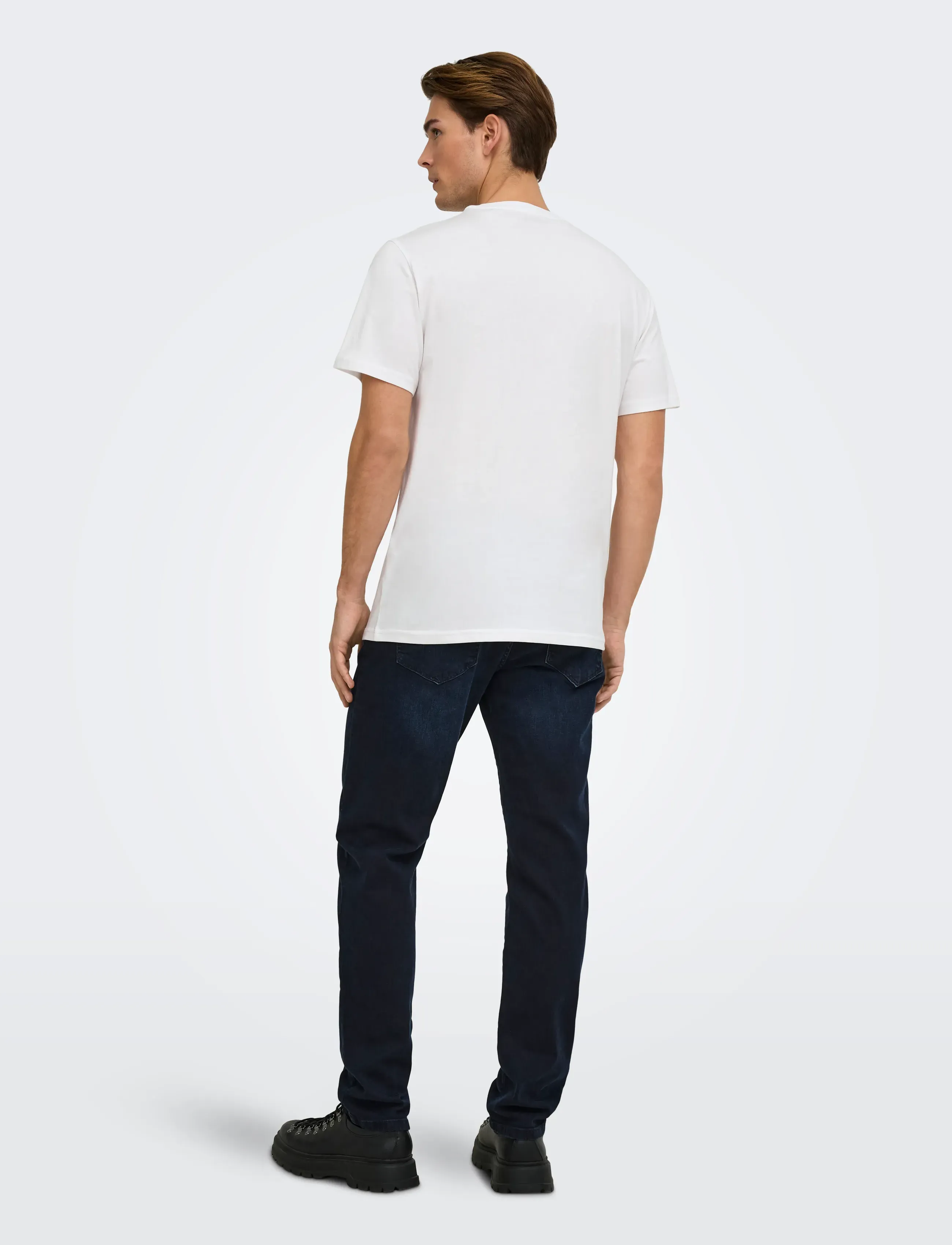 ONLY & SONS - ONSMAX LIFE SS STITCH TEE NOOS - lühikeste varrukatega t-särgid - white - 3
