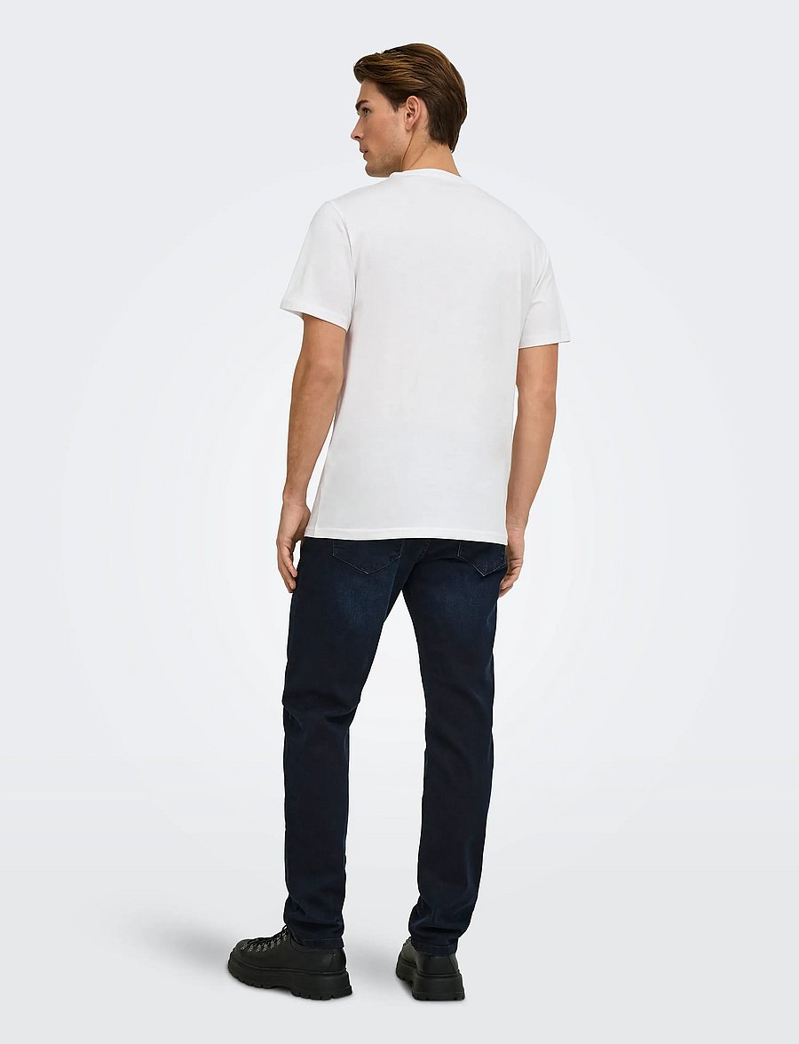 ONLY & SONS - ONSMAX LIFE SS STITCH TEE NOOS - lühikeste varrukatega t-särgid - white - 3