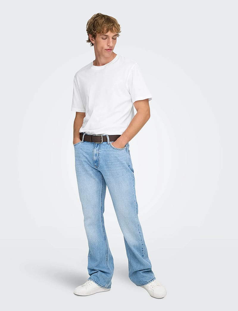 ONLY & SONS - ONSMAX LIFE SS STITCH TEE NOOS - short-sleeved t-shirts - white - 5