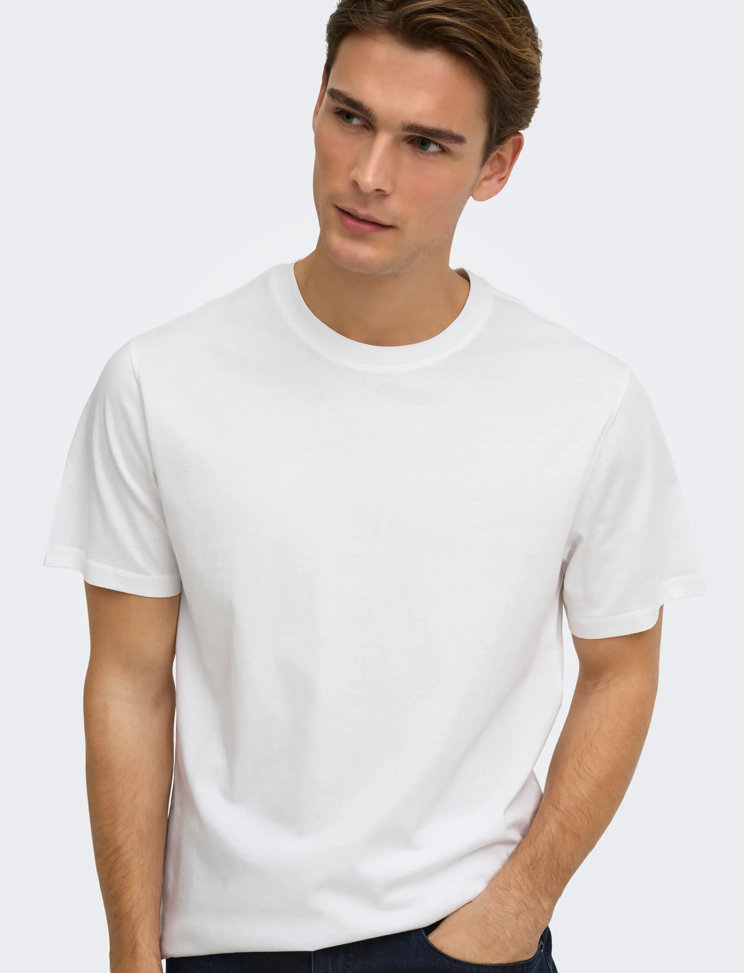 ONLY & SONS - ONSMAX LIFE SS STITCH TEE NOOS - lühikeste varrukatega t-särgid - white - 5